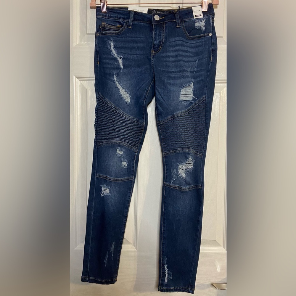 Judy Blue Jeans Womens 5/27 Skinny Fit Stretch Dark Wash Full Length Mid Rise
